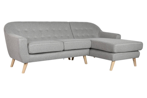 Sofá Chaise Longue Tapizado en Poliéster Color Topo MB-221697