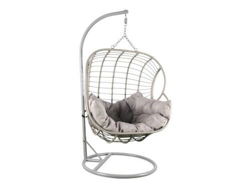 Sillón Colgante de Ratán Sintético 2 Plazas Gris MB-224156