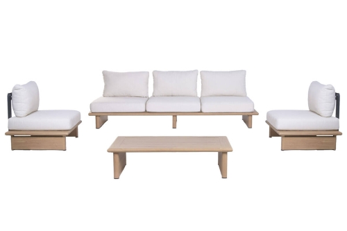 Conjunto de Jardín Aluminio Símil Madera con Olefina MB-224520