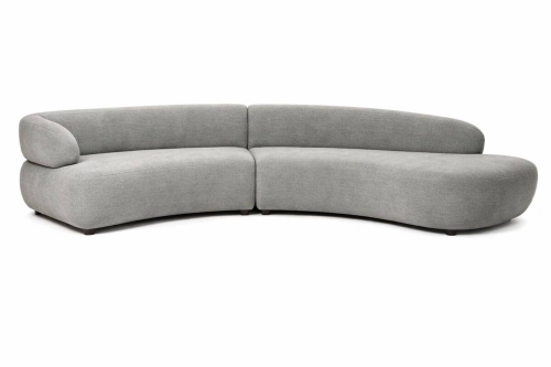 Sofá Modular Curvo Tapizado en Poliéster Gris MB-226310