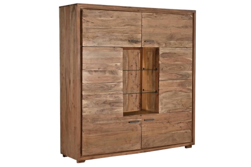Armario de Madera de Acacia Natural Marrón MB-195042