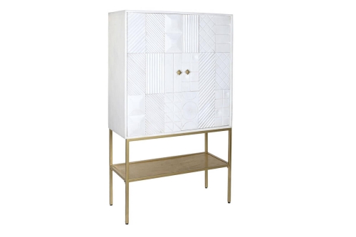Aparador de Madera de Mango y Metal Blanco MB-200449