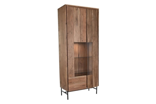 Vitrina de Salón en Madera de Acacia con Cristal MB-201135