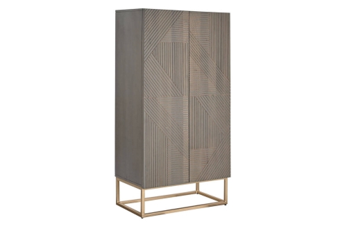 Armario de Madera Gris Oscuro 2 Puertas MB-205745