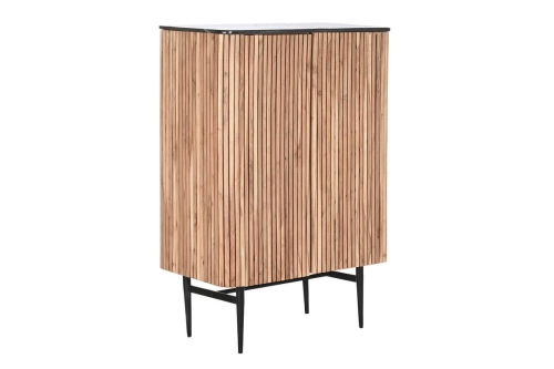 Aparador de Acacia con Mármol y Patas Metálicas MB-207416