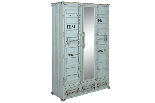 Armario Metálico 112 cm Azul Celeste Diseño Container MB-209238