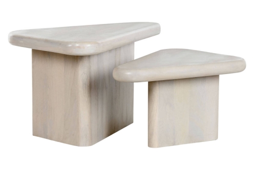 Mesa de Centro Set 2 de Madera de Mango Natural MB-213349