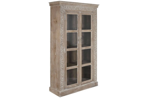 Vitrina de Madera de Mango Tallada a Mano MB-216505