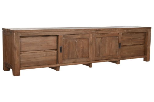 Mueble TV de Teca Reciclada con 2 Puertas y 4 Cajones MB-217298