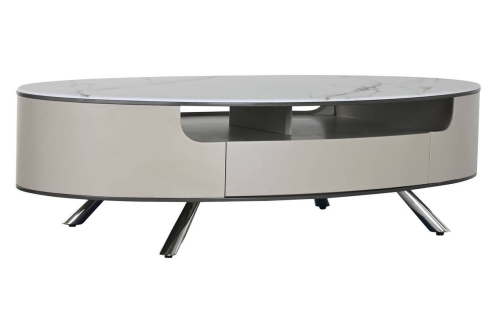 Mesa de Centro de Mármol Beige con Cajones MB-217636