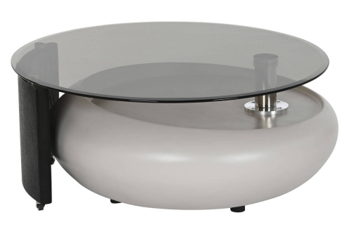 Mesa de Centro de Cristal con Estructura MDF y Acero Negro MB-217638