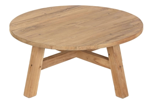 Mesa Auxiliar Redonda de Madera Natural MB-219429