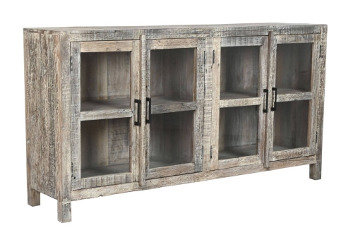 Aparador Estructura de Madera Reciclada Decapé Blanco 170 cm MB-220533