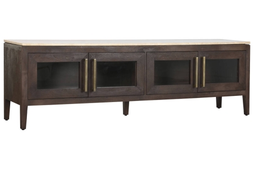Mueble TV de Mango con Mármol Travertino 180 cm MB-220593
