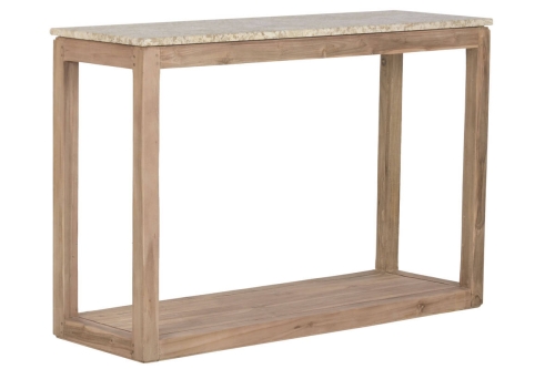 Consola Estructura de Madera Reciclada con Mármol Natural MB-221765