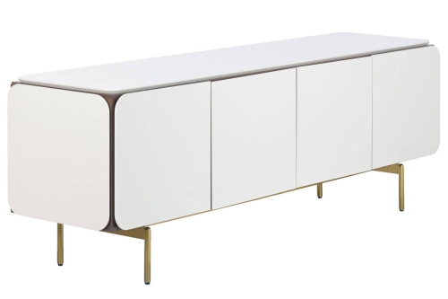 Mueble TV de Madera y MDF Gris con Puertas Talladas MB-223233