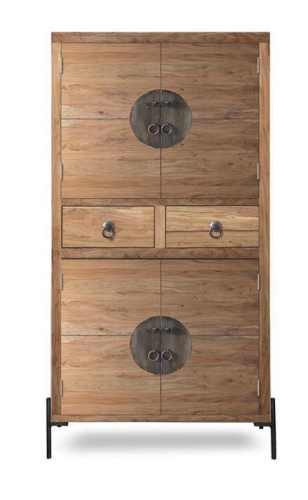 Armario Auxiliar de Madera de Acacia y Metal MB-227311