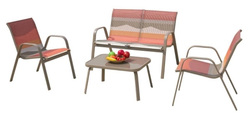 Conjunto de Jardín 4 Piezas Acero y Poliéster SUNSET MB-224530