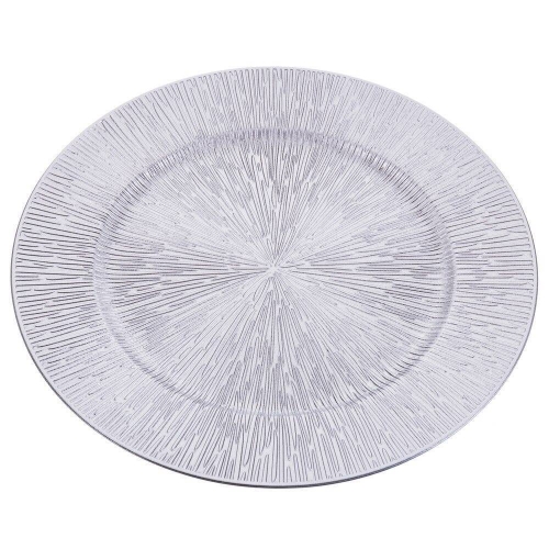 Plato Bajo Decorativo en Polipropileno Plata 722409