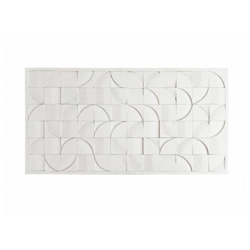 Cabecero de Madera Tallada con Relieve en Blanco 42-372