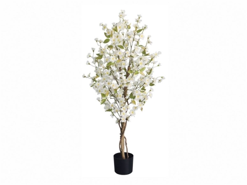 Planta Artificial Cerezo Flor Blanca 120 cm con Tronco de Madera 04-341