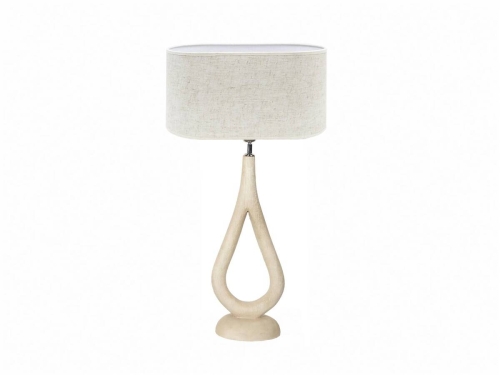 Lámpara de Sobremesa 65 cm de Madera Natural y Pantalla de Poliéster CRONOS 50-134
