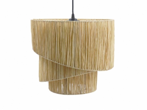 Lámpara de Techo 37 cm en Rafia Natural y Metal MIDWAY 12-402