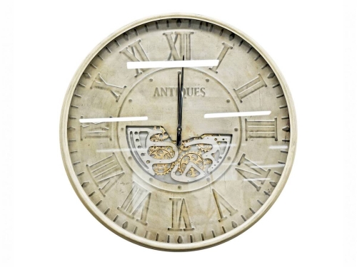 Reloj de Pared 102 cm Estilo Hojalata Gris ANTIQUES 43-1001