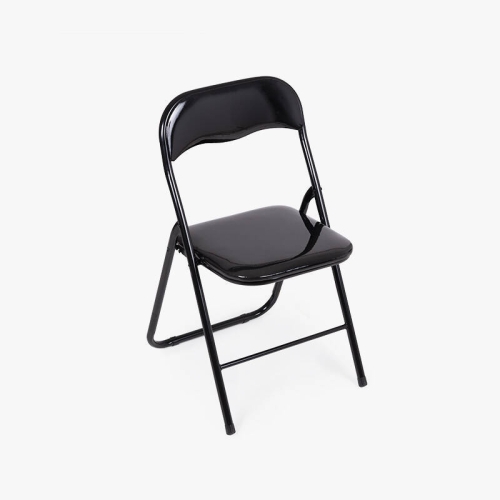 Silla Plegable Negro Brillo con Patas Negras 53611