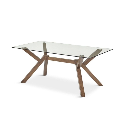 Mesa de Comedor Cristal y Madera DUGAR DT-912