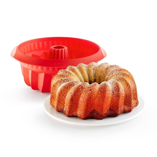 Molde Savarin de Silicona Platino 22 cm Color Rojo LEKUE 881305