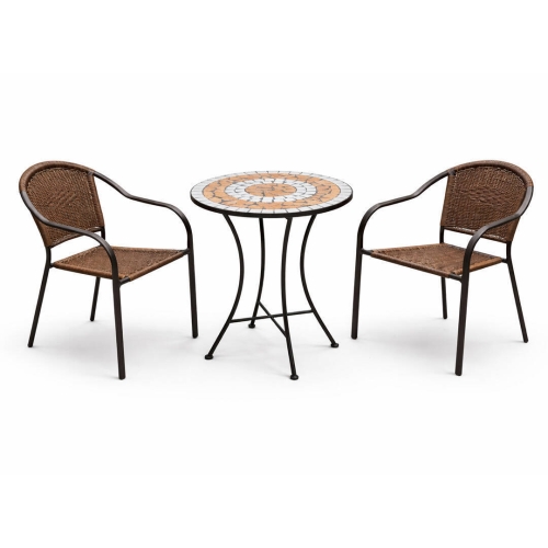 Comedor de Jardín Acero con Mesa Cerámica MÁLAGA/CRETA