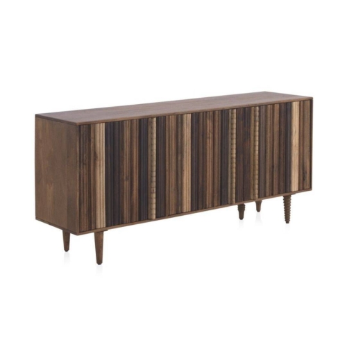 Aparador en madera maciza con 3 puertas en tonos naturales GABAR 10842