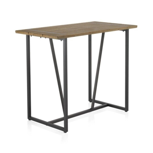 Mesa alta con encimera de madera de abeto color natural GABAR 10958