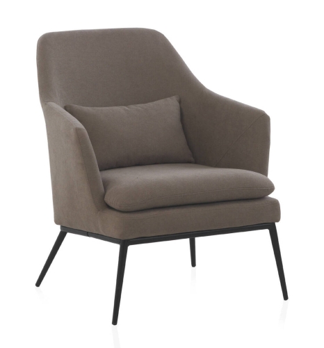 Sillón Tapizado con Cojín y Patas Metálicas GABAR