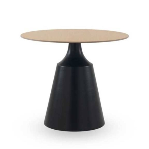 Mesa de Comedor Redonda 90 cm con Base Metal y Sobre Cerámico GABAR 11610