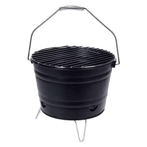 Cubo Barbacoa con Rejilla de 27 cm Negro Y64950450