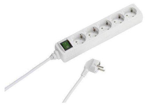 Regleta VIVANCO 5 Tomas con Interructor Blanco - 1.4 metros cable 27016