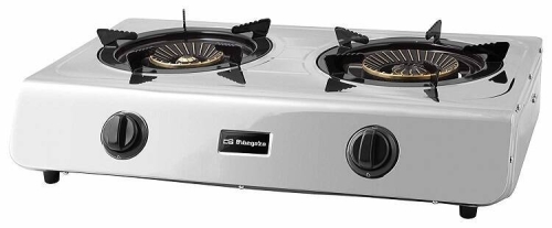 Hornillo de Gas Acero Inox 2 Fuegos Piezoeléctrico FO2710