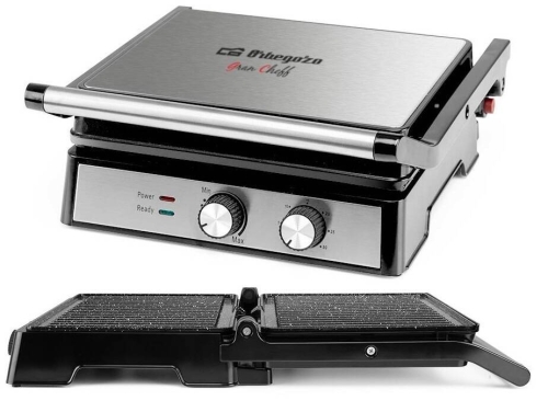 Grill Eléctrico Orbegozo 2000W Antiadherente 180º GR4580
