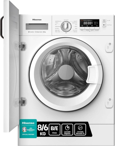 Lavasecadora Integrable 8/6 Kg 1400 RPM Hisense WD3M841BWIES