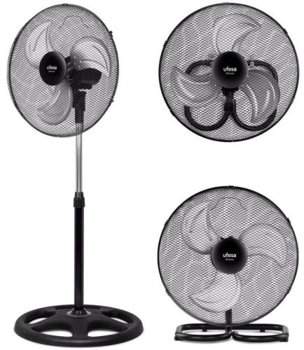 Ventilador pie UFESA Ottawa 3 en 1, 70W, 45cm, 3 velocidades OTTAWA3EN1