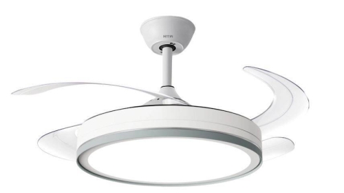 Ventilador de Techo HTW 4 Aspas Retráctiles con Luz LED y Mando HTWVT33RET2