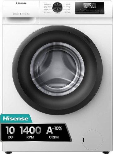Lavadora HISENSE 10 kg 1400 rpm A+++ Inverter WF1Q1041BW