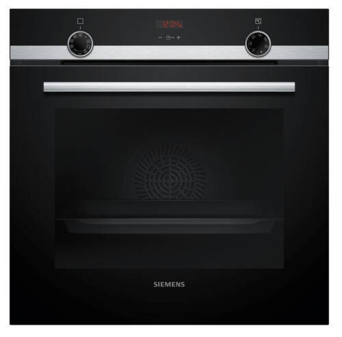 Horno Multifunción Siemens 71L 7 Funciones Inox y Cristal Negro Raíles 1 Nivel HB514AER4
