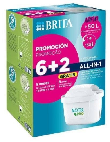 Cartucho Filtrante BRITA Maxtra Pro All-In-1 Pack 8 Unidades 1052560