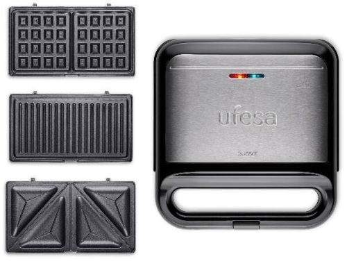 Sandwichera Eléctrica 3 en 1 Inox con Placas Intercambiables SWSUNSET 71406125
