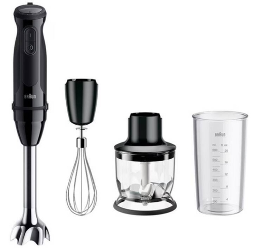 Batidora de Mano BRAUN MQ50202MBK 1000W con 21 Velocidades y Accesorios