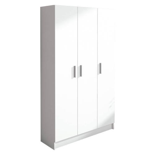 Mueble Multiusos 3 Puertas con 3 Estantes de Melamina Color Blanco AURA