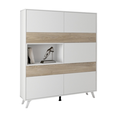 Vitrina de Salón Color Blanco y Roble SOTO C029SOTOVIT BLE